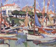 Samuel John Peploe Boats at Royan oil on canvas